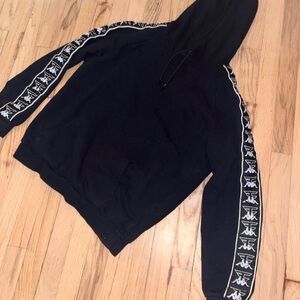 Kappa Black Hoodie with White Sleeve Design